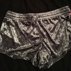 Dark Blue/Grey Velvet Shorts